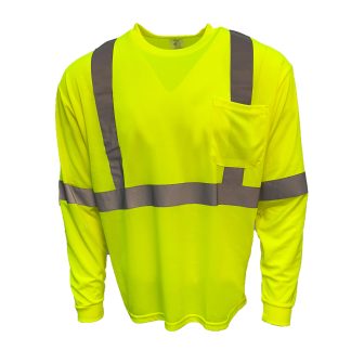 Wickmaster Class 2 Long Sleeve T-Shirt with Pocket, Sewn On Striping – 2000YLS