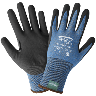 Samurai Glove® Cut Resistant 21-Gauge Tuffalene® Platinum Reinforced Gloves with Touch Screen Fingers - CR215NFT