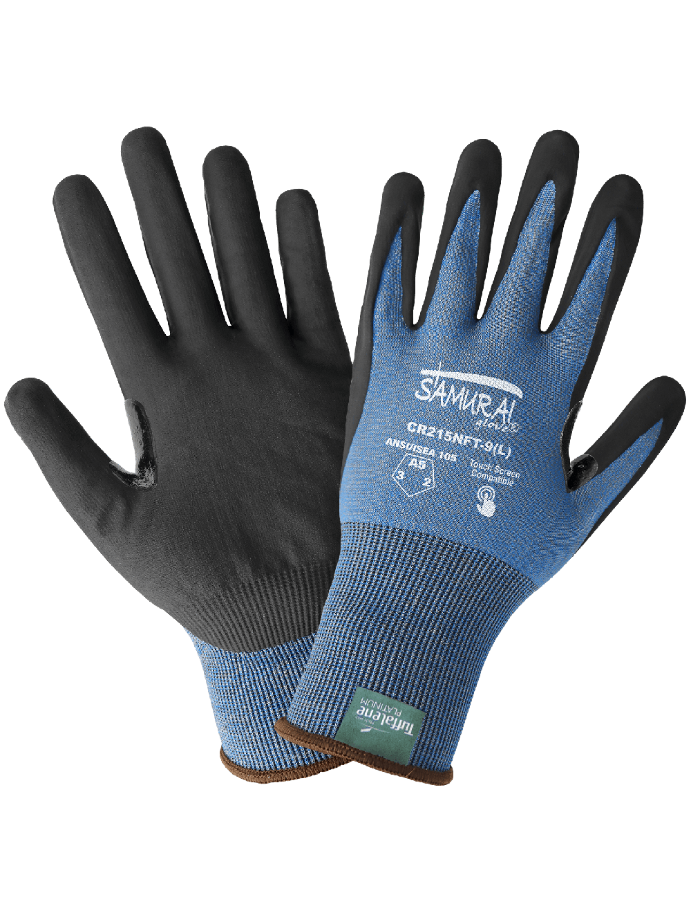 Samurai Glove® Cut Resistant 21-Gauge Tuffalene® Platinum Reinforced Gloves with Touch Screen Fingers - CR215NFT