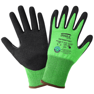 Samurai Glove® High-Visibility Nitrile Coated 18-Gauge rPET Recycled Cut Resistant Gloves with Touch Screen Fingers - CR799XFT