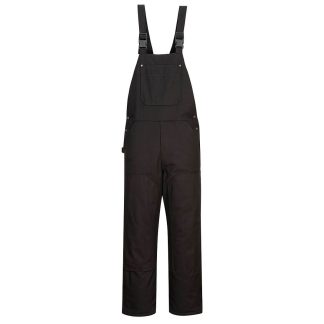 DC802 - Portwest DuraDuck Work Quilt Lined Bib Overall - Black