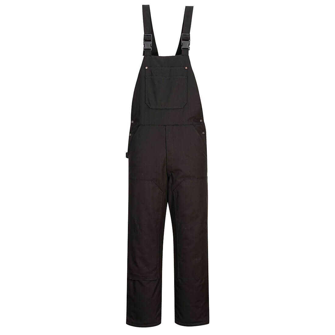 DC802 - Portwest DuraDuck Work Quilt Lined Bib Overall - Black