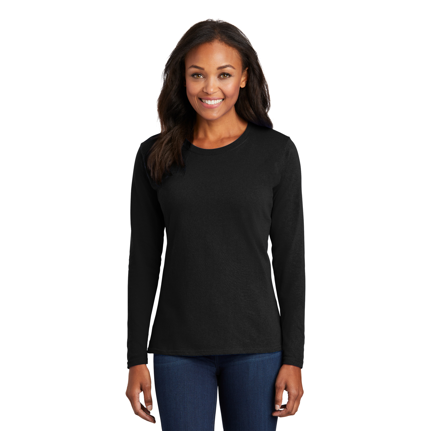 Port & Company® Women's Long Sleeve Core Cotton Tee – LPC54LS - Image 2