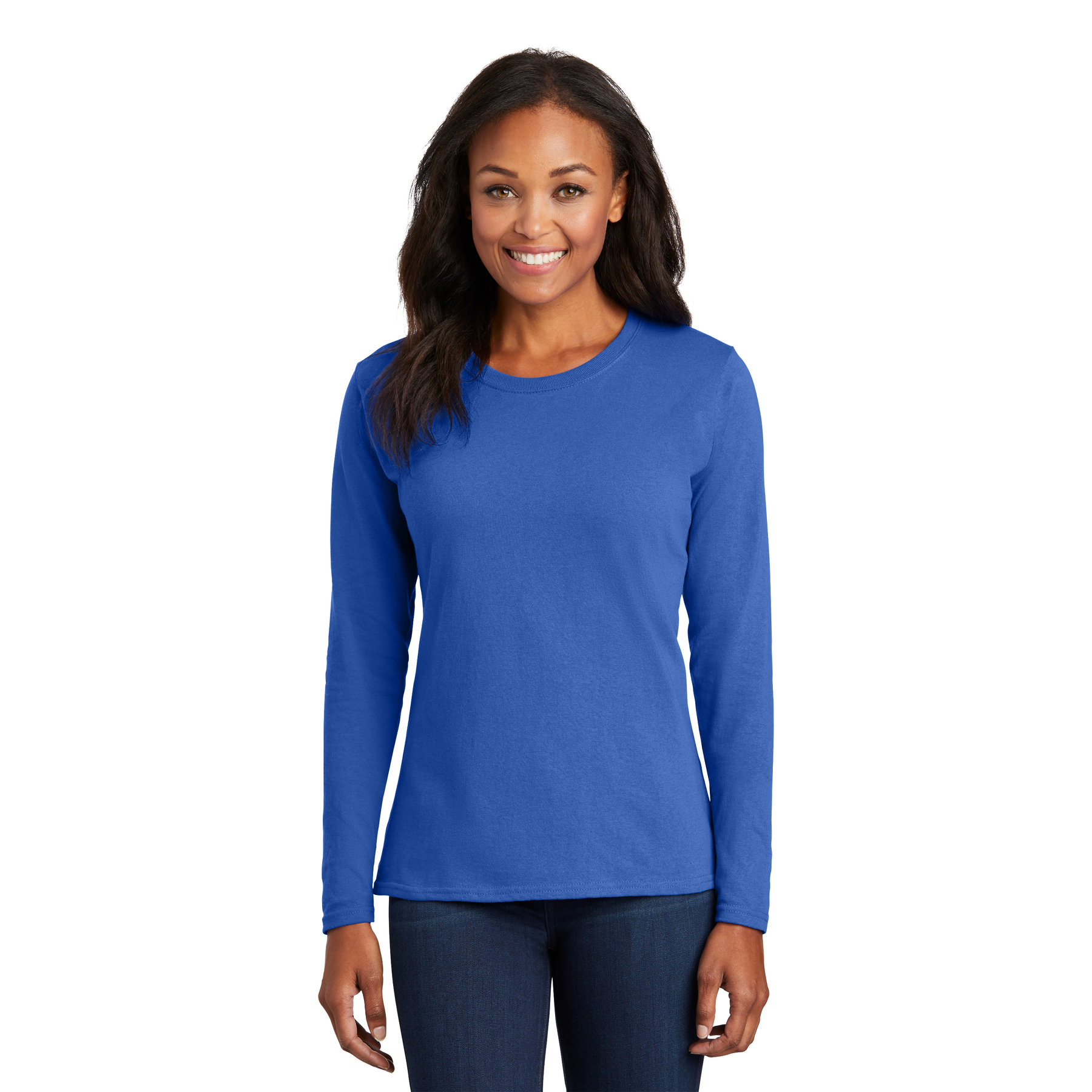 Port & Company® Women's Long Sleeve Core Cotton Tee – LPC54LS - Image 3