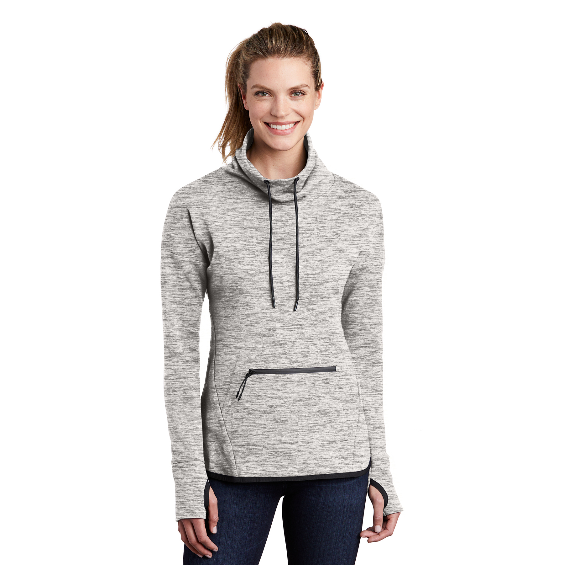 Sport-Tek® Women's Triumph Cowl Neck Pullover – LST280 - Image 2