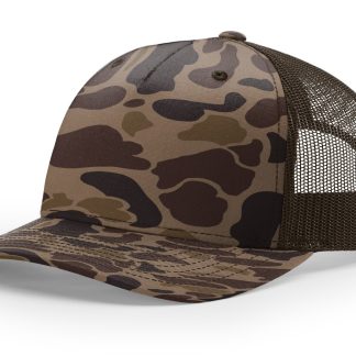 Richardson Five Panel Trucker Hat – Duck: Bark Duck Camo/Brown